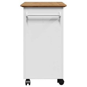 Carrello da Cucina-Scaffale per Cucina BODO Bianco e Marrone 67,5x45x80 cm
