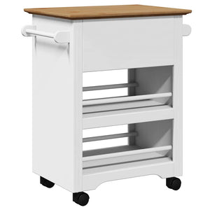 Carrello da Cucina BODO Bianco e Marrone 67,5x45x80 cm 4016879