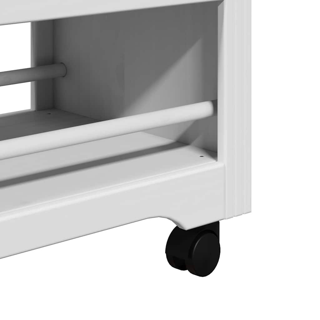 Carrello da Cucina-Scaffale per Cucina BODO Bianco e Marrone 67,5x45x80 cm