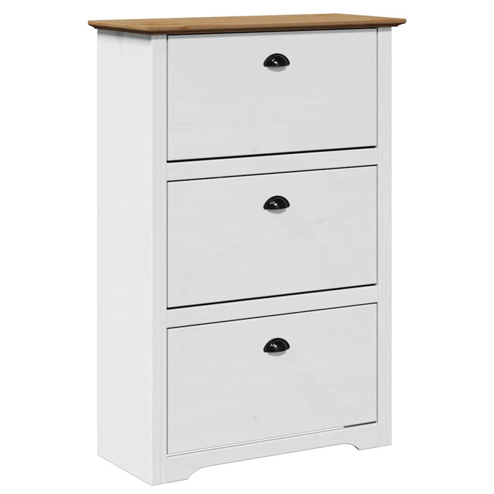 Scarpiera BODO Bianca e Marrone 80x35x118 cm