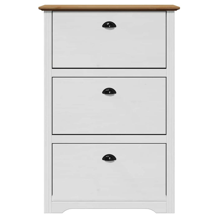 Scarpiera BODO Bianca e Marrone 80x35x118 cm 4016882