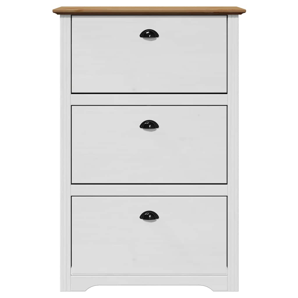 Scarpiera BODO Bianca e Marrone 80x35x118 cm 4016882