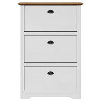 Scarpiera BODO Bianca e Marrone 80x35x118 cm