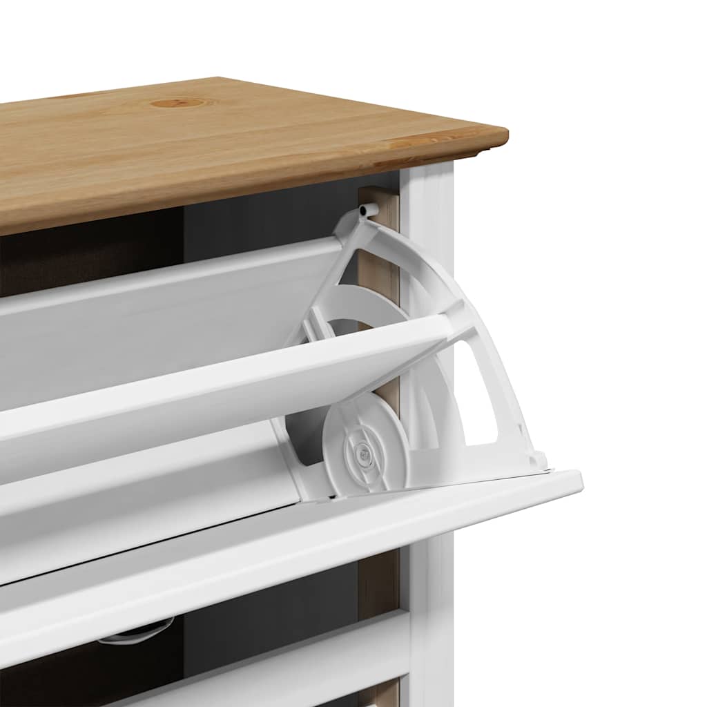 Scarpiera BODO Bianca e Marrone 80x35x118 cm 4016882