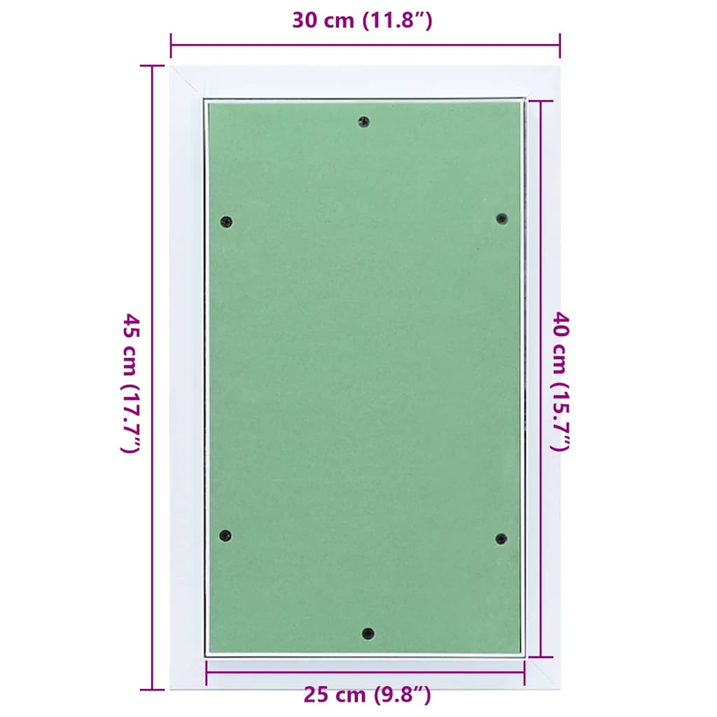 Pannello di accesso Bianco 30 x 45 cm Alluminio e Cartongesso 4018456