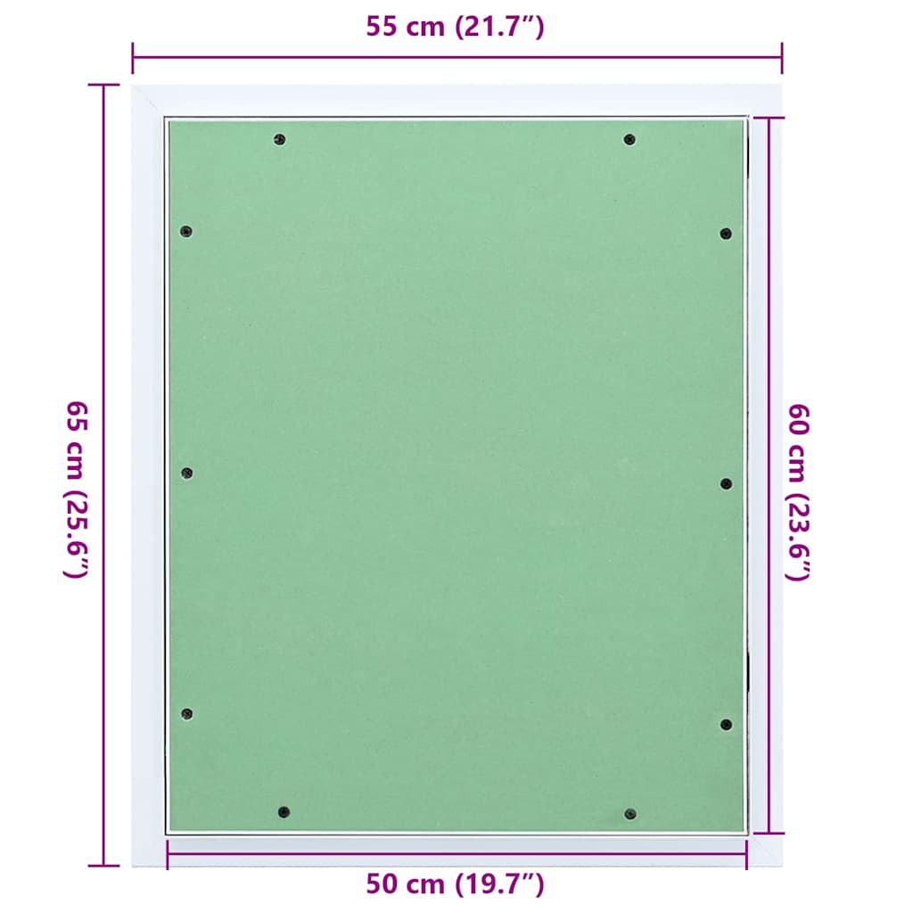 Pannello di accesso Bianco 55 x 65 cm Alluminio e Cartongesso 4018461
