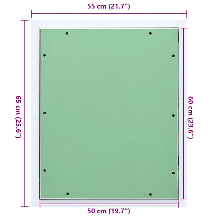 Pannello di accesso Bianco 55 x 65 cm Alluminio e Cartongesso 4018461
