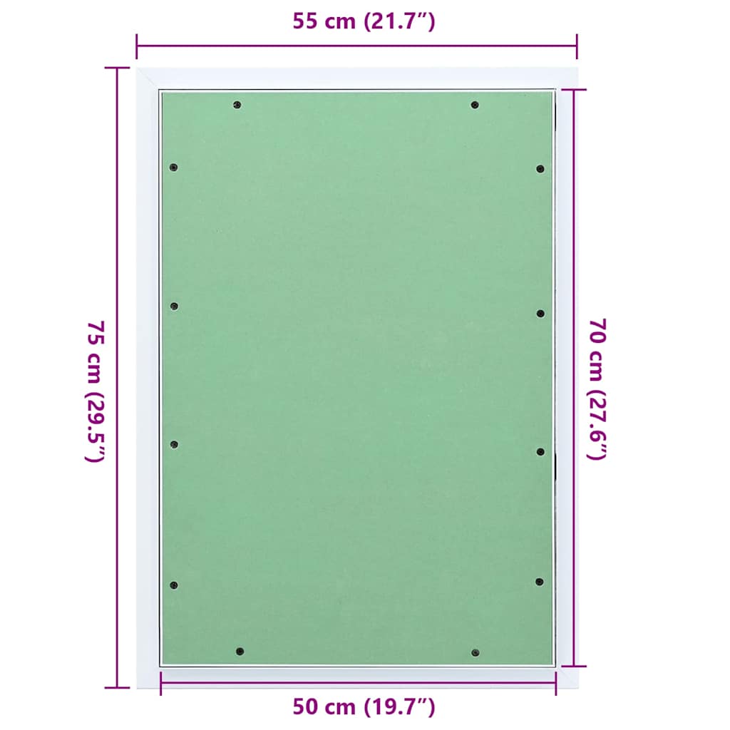 Pannello di accesso Bianco 55 x 75 cm Alluminio e Cartongesso 4018462