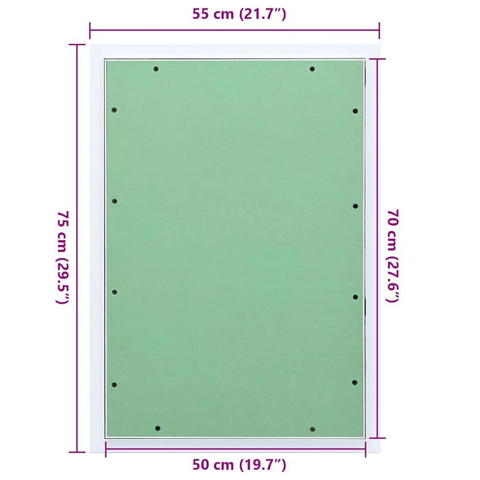 Pannello di accesso Bianco 55 x 75 cm Alluminio e Cartongesso 4018462