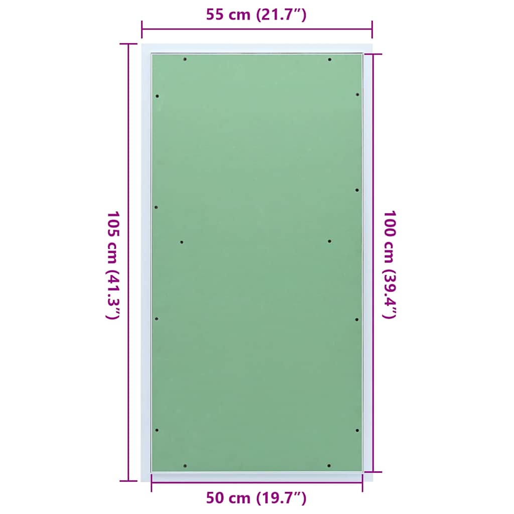 Pannello di accesso Bianco 55 x 105 cm Alluminio e Cartongesso 4018463