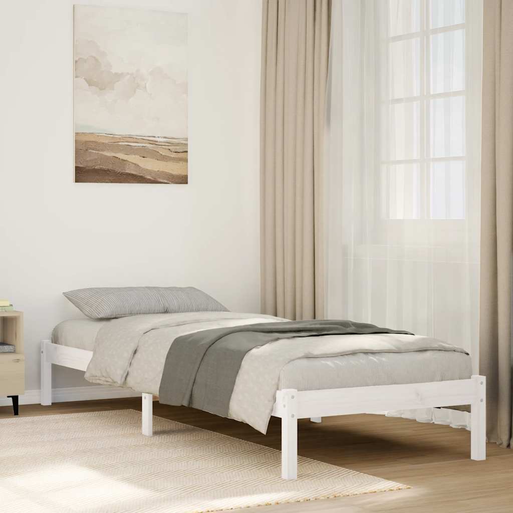 vidaXL Letto Extra Lungo senza Materasso Bianco 100x210 cm in Pino