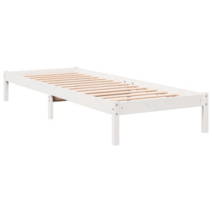 Letto Extra Lungo senza Materasso Bianco 90x220 cm in Pino 852417