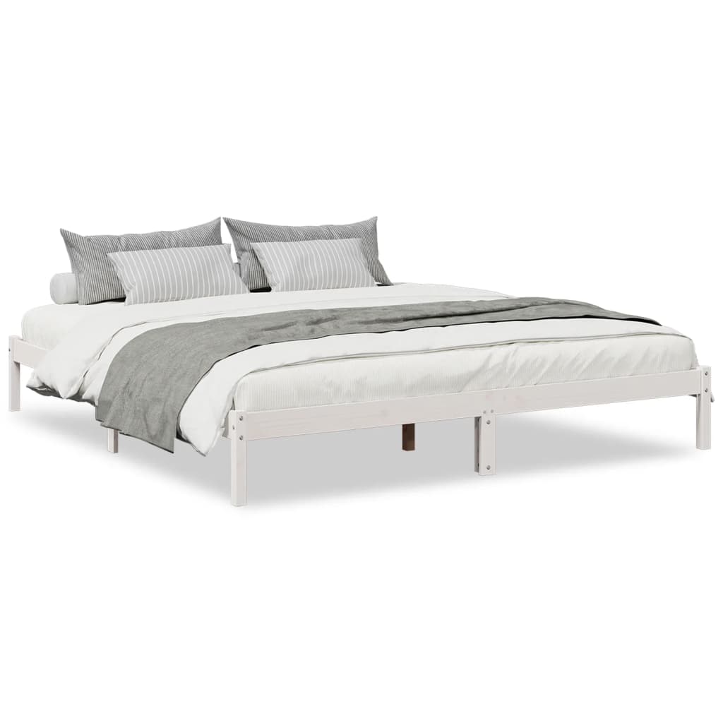 vidaXL Letto Extra Lungo senza Materasso Bianco 180x220 cm in Pino