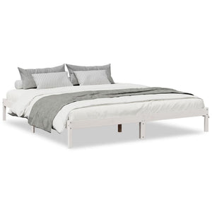 vidaXL Letto Extra Lungo senza Materasso Bianco 180x220 cm in Pino