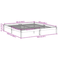 vidaXL Letto Extra Lungo senza Materasso Bianco 180x220 cm in Pino