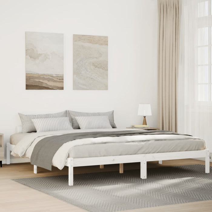 vidaXL Letto Extra Lungo senza Materasso Bianco 180x220 cm in Pino