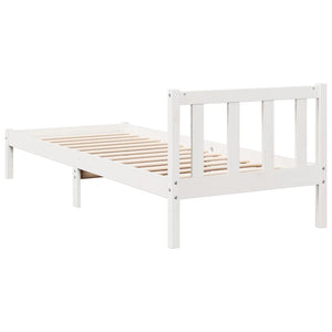 vidaXL Letto Extra Lungo senza Materasso Bianco 90x210 cm in Pino