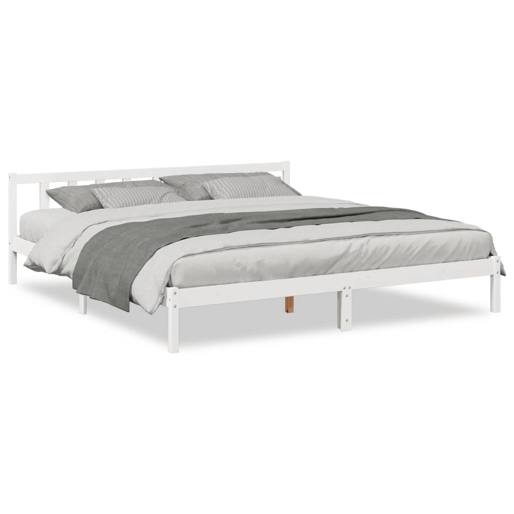 vidaXL Letto Extra Lungo senza Materasso Bianco 180x210 cm in Pino