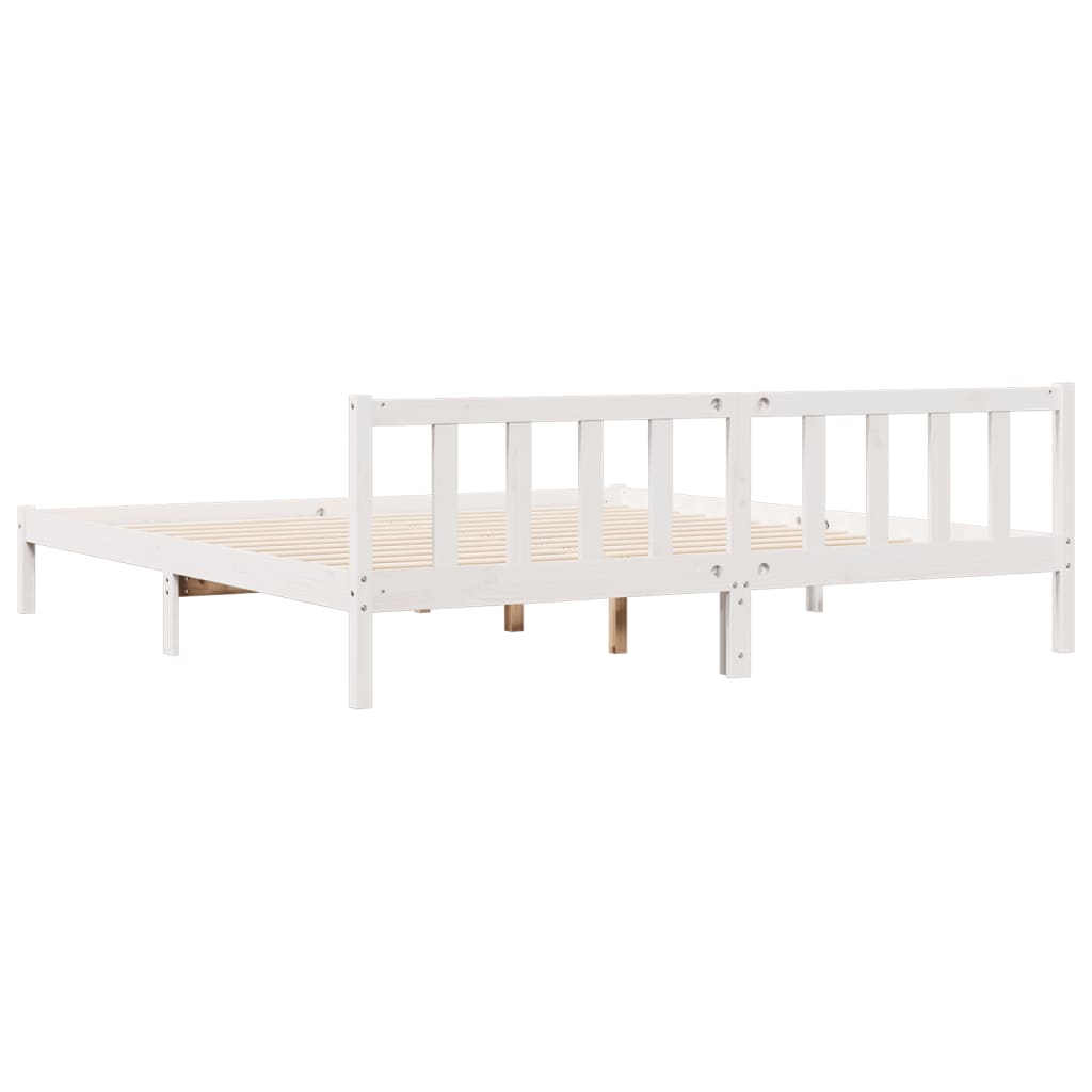 vidaXL Letto Extra Lungo senza Materasso Bianco 180x210 cm in Pino