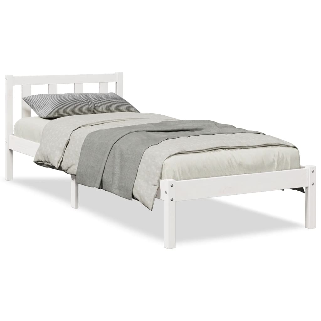 vidaXL Letto Extra Lungo senza Materasso Bianco 90x220 cm in Pino