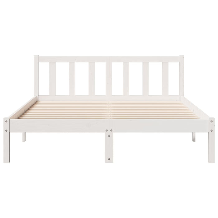 Letto Extra Lungo senza Materasso Bianco 140x220 cm in Pino 852449