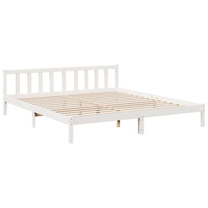 Letto Extra Lungo senza Materasso Bianco 180x220 cm in Pino 852453
