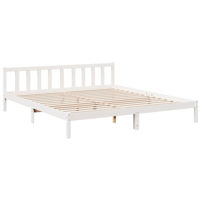 Letto Extra Lungo senza Materasso Bianco 180x220 cm in Pino 852453
