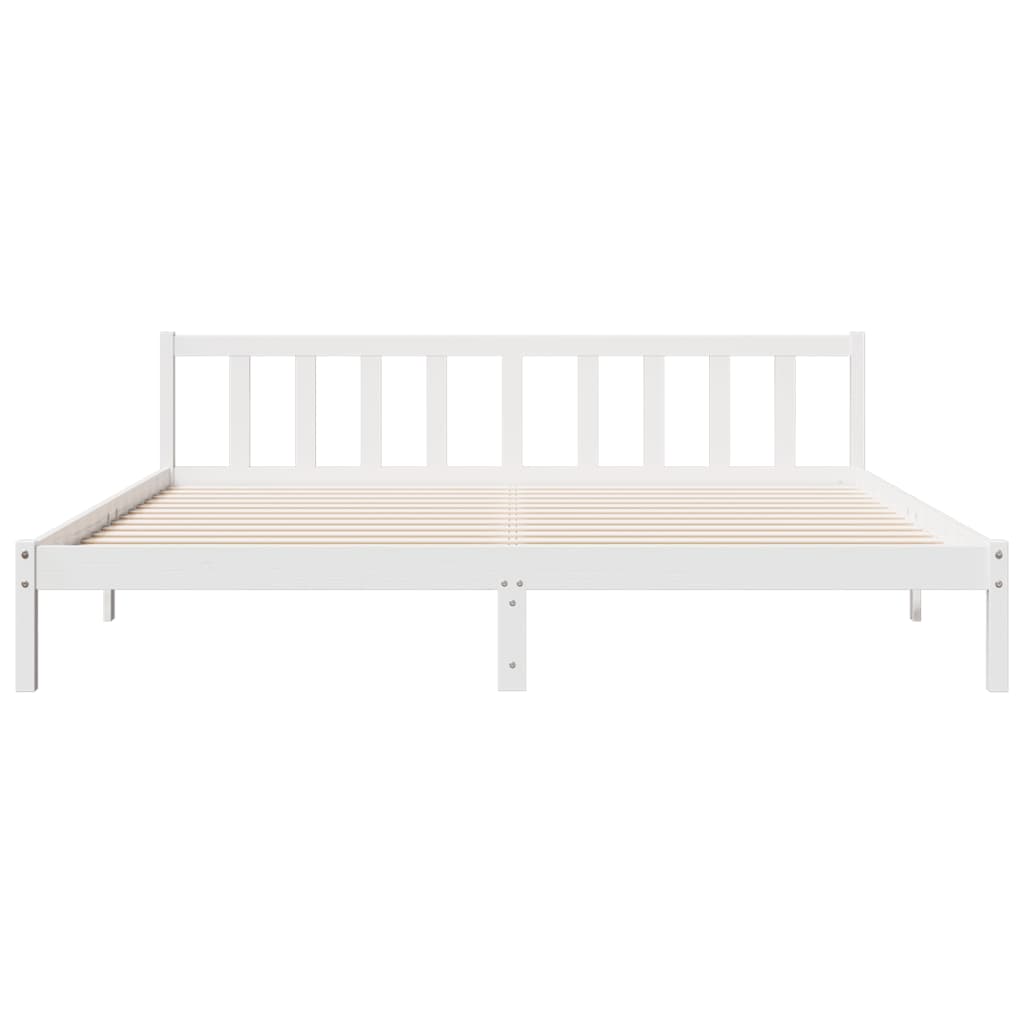 Letto Extra Lungo senza Materasso Bianco 180x220 cm in Pino 852453