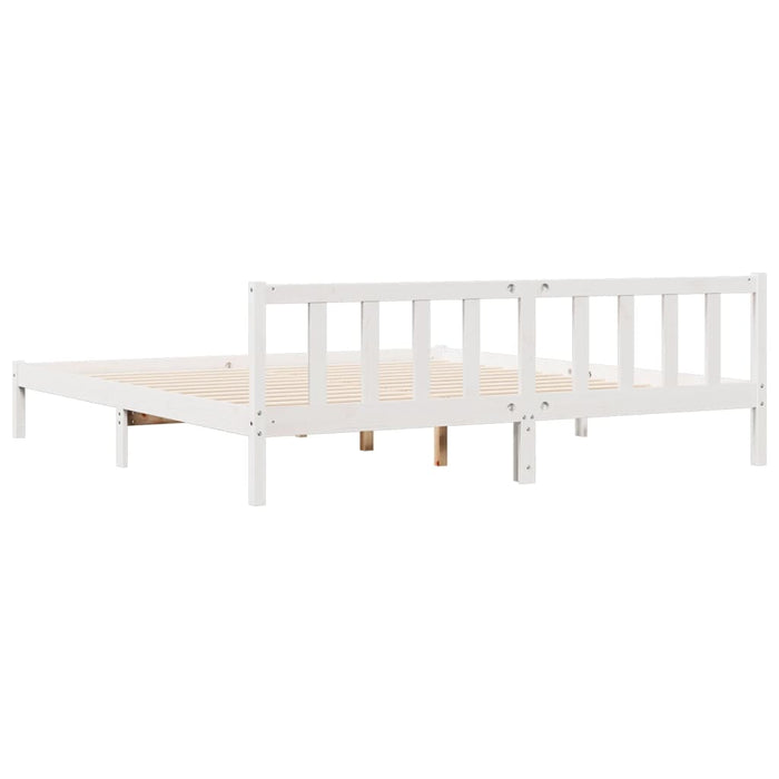 Letto Extra Lungo senza Materasso Bianco 180x220 cm in Pino 852453