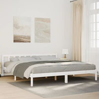 Letto Extra Lungo senza Materasso Bianco 180x220 cm in Pino 852453
