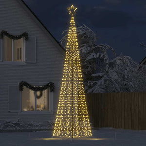 vidaXL Albero di Natale a LED con Punte 1534 LED Bianco Caldo 500 cm