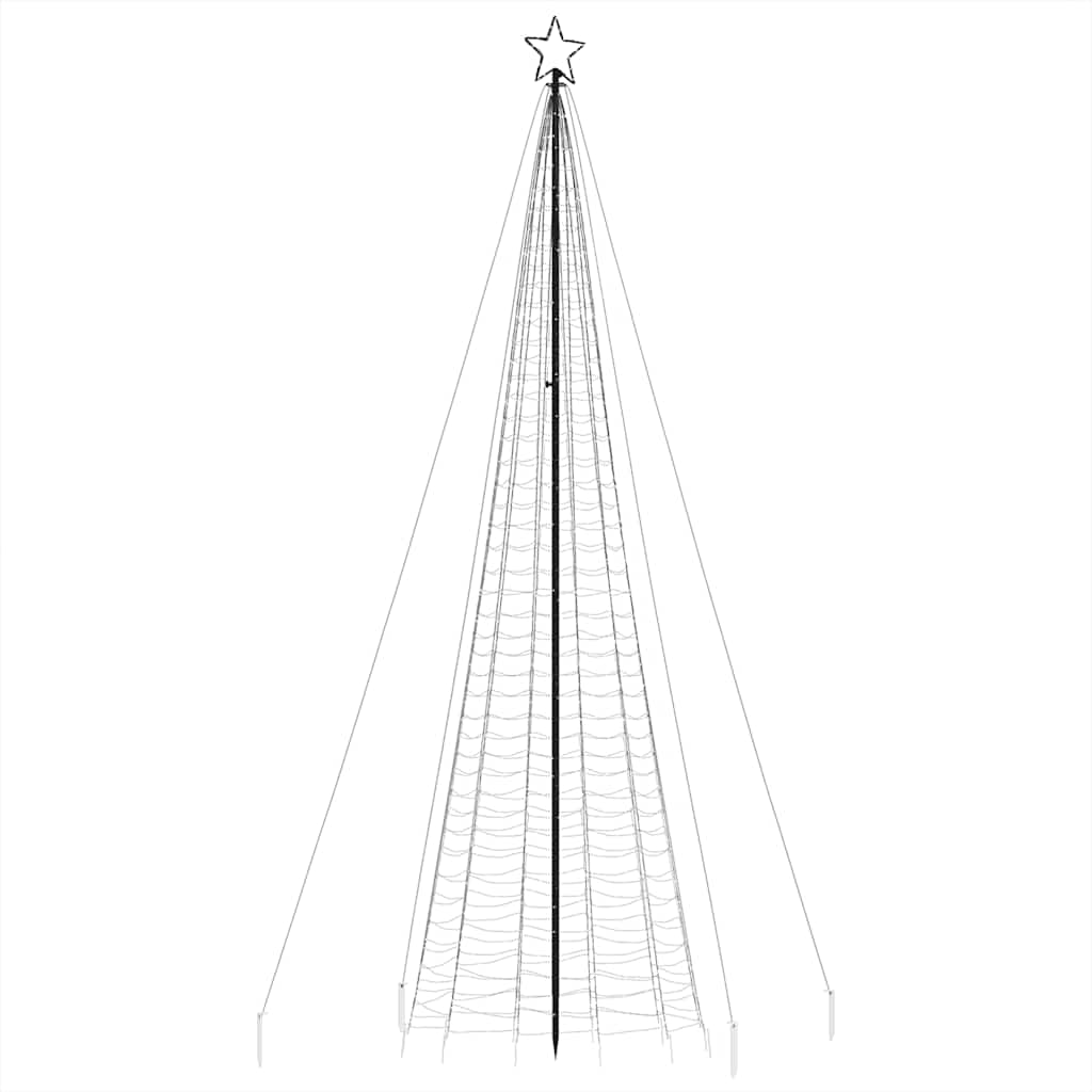 vidaXL Albero di Natale a LED con Punte 1534 LED Bianco Caldo 500 cm
