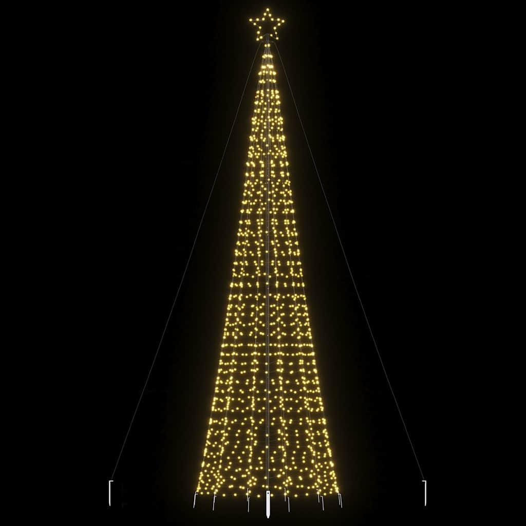 vidaXL Albero di Natale a LED con Punte 1534 LED Bianco Caldo 500 cm