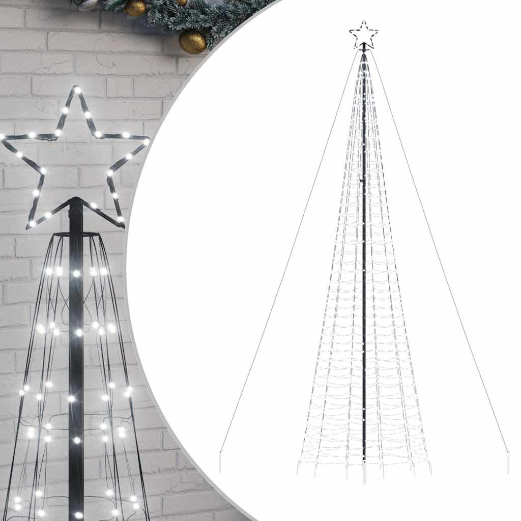 vidaXL Albero di Natale a LED con Punte 1534 LED Bianco Freddo 500 cm