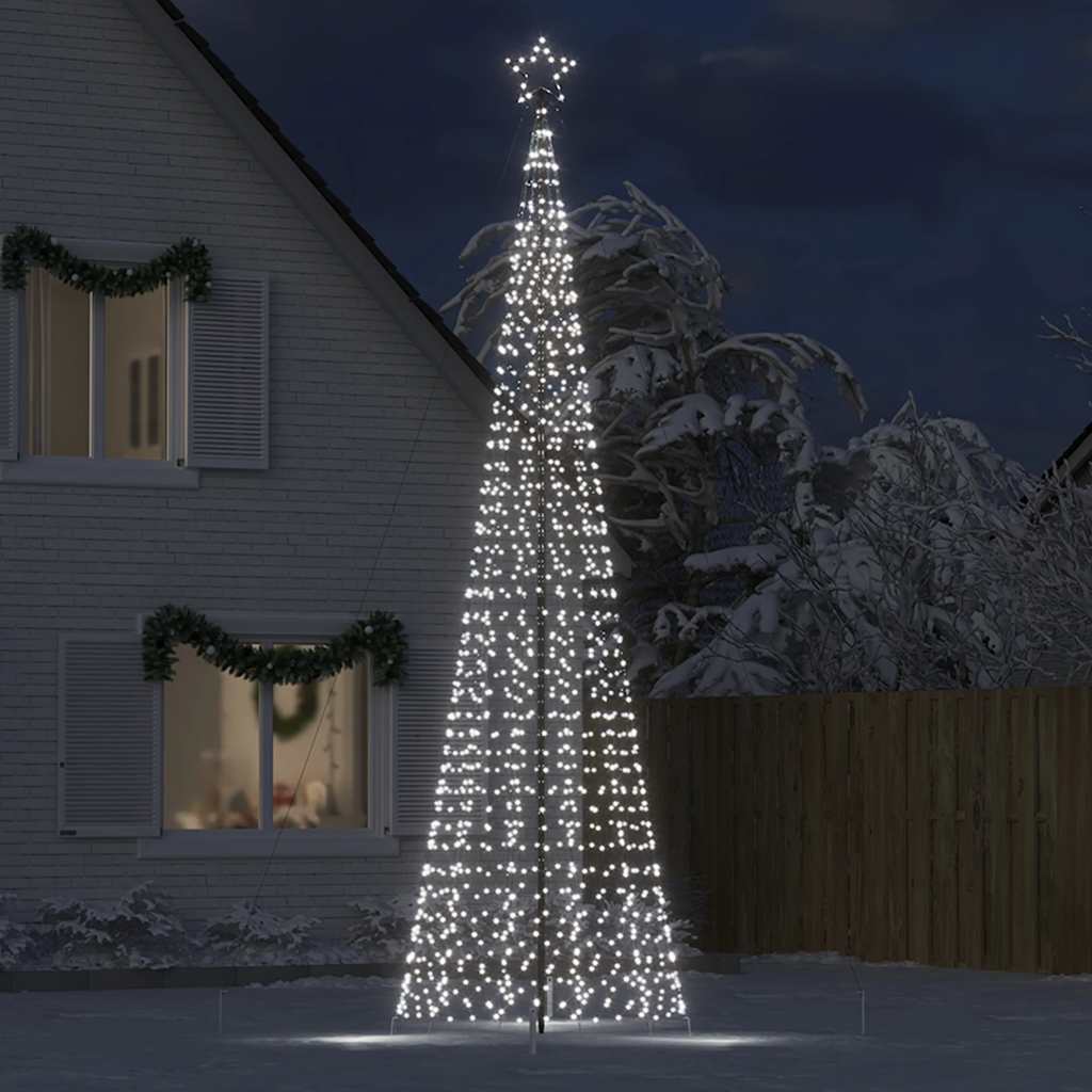 vidaXL Albero di Natale a LED con Punte 1534 LED Bianco Freddo 500 cm