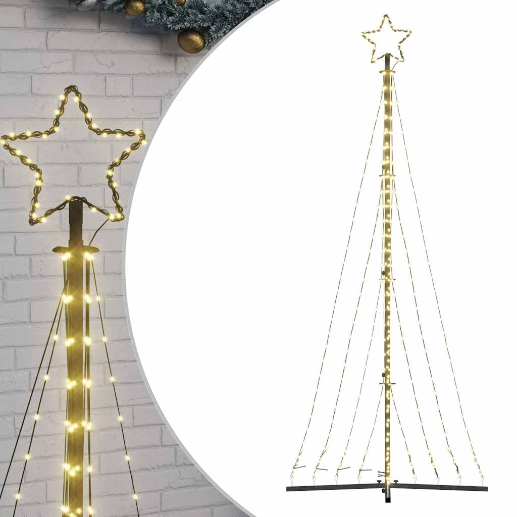 vidaXL Albero di Natale a LED 447 LED Bianco Caldo 249 cm
