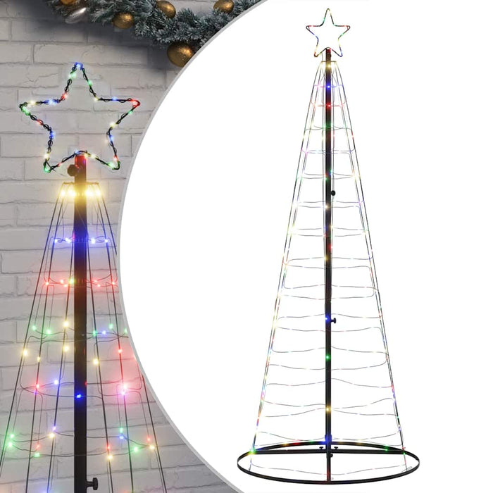 vidaXL Albero di Natale a LED 200 LED Colorato 182 cm