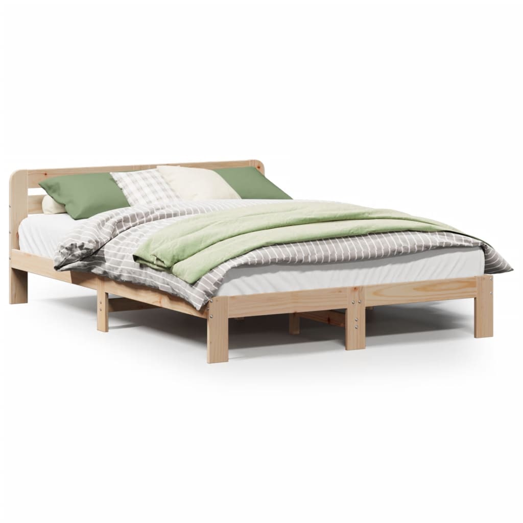 Letto senza Materasso 160x200 cm in Legno Massello di Pino 855555