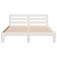 Letto senza Materasso Bianco 140x190 cm Legno Massello di Pino 855577
