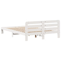 Letto senza Materasso Bianco 140x190 cm Legno Massello di Pino 855577