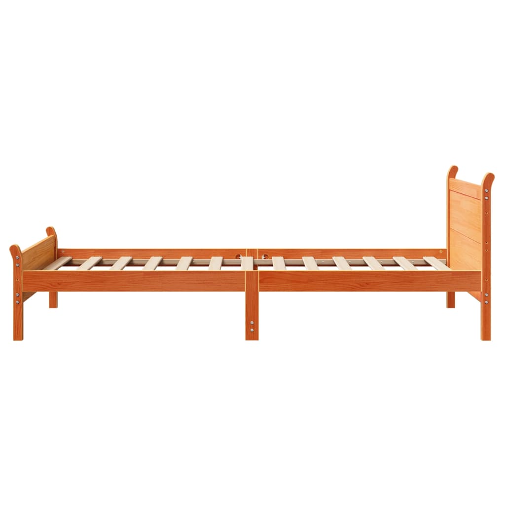 vidaXL Letto senza Materasso Marrone Cera 90x200 cm Legno di Pino