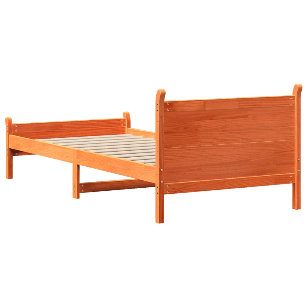 vidaXL Letto senza Materasso Marrone Cera 90x200 cm Legno di Pino