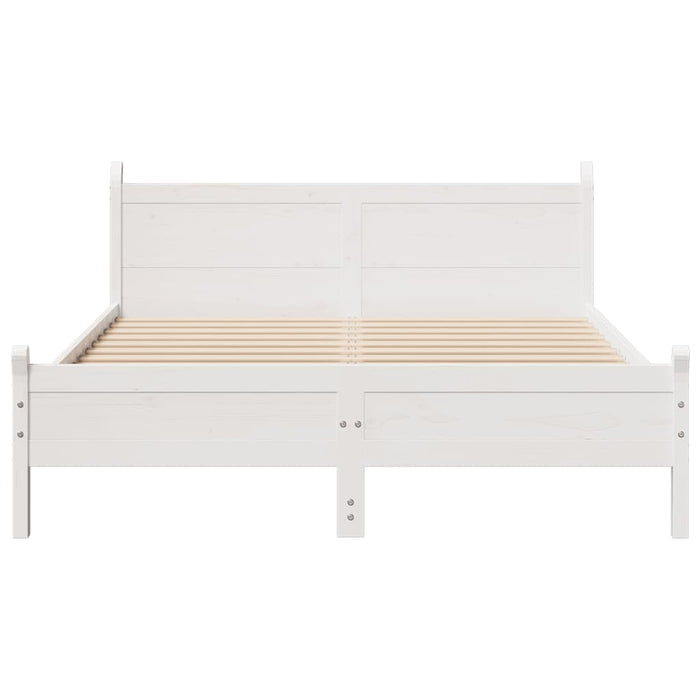Letto senza Materasso Bianco 140x190 cm Legno Massello di Pino