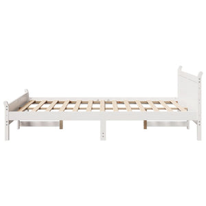 Letto senza Materasso Bianco 140x190 cm Legno Massello di Pino
