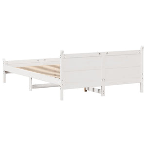 Letto senza Materasso Bianco 120x190 cm Legno Massello di Pino 855610