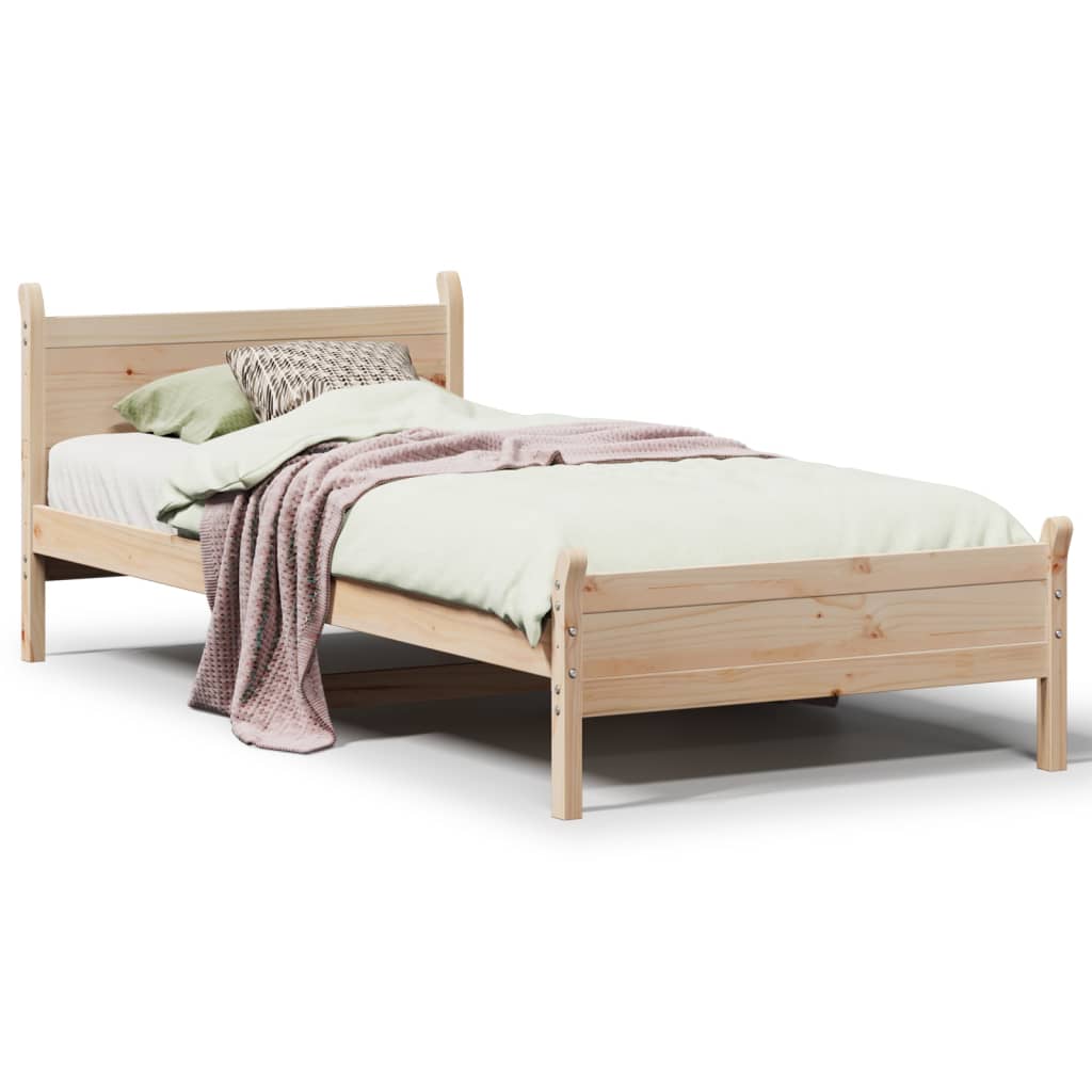 Letto senza Materasso 75x190 cm in Legno Massello Pino 855615