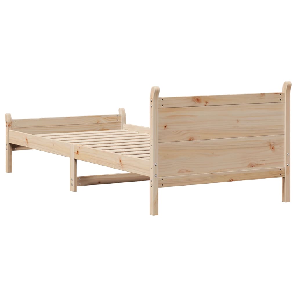 Letto senza Materasso 75x190 cm in Legno Massello Pino 855615
