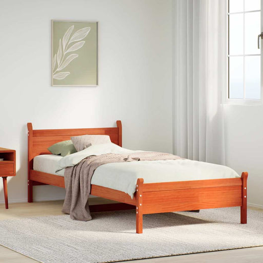 vidaXL Letto senza Materasso Marrone Cera 75x190 cm in Legno di Pino