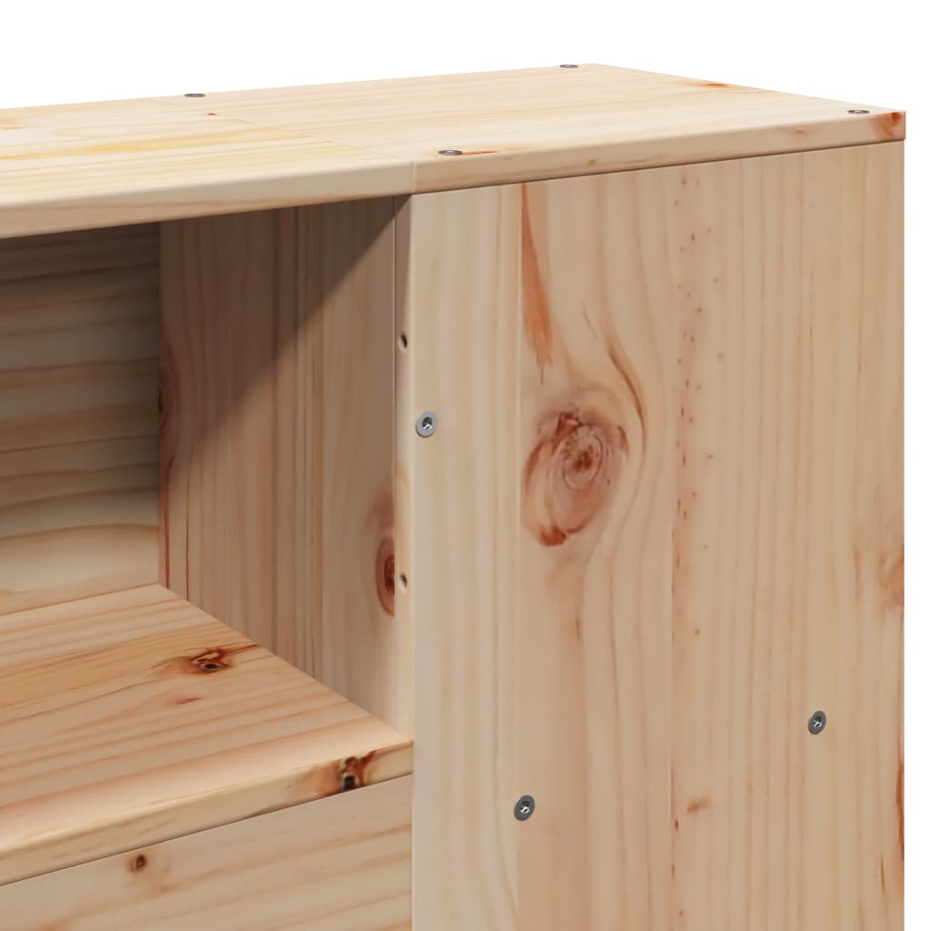 Testiera con Ripiani 150 cm in Legno Massello di Pino 855627