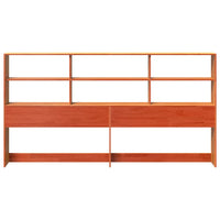 Testiera con Ripiani Marrone Cera 200 cm in Legno di Pino